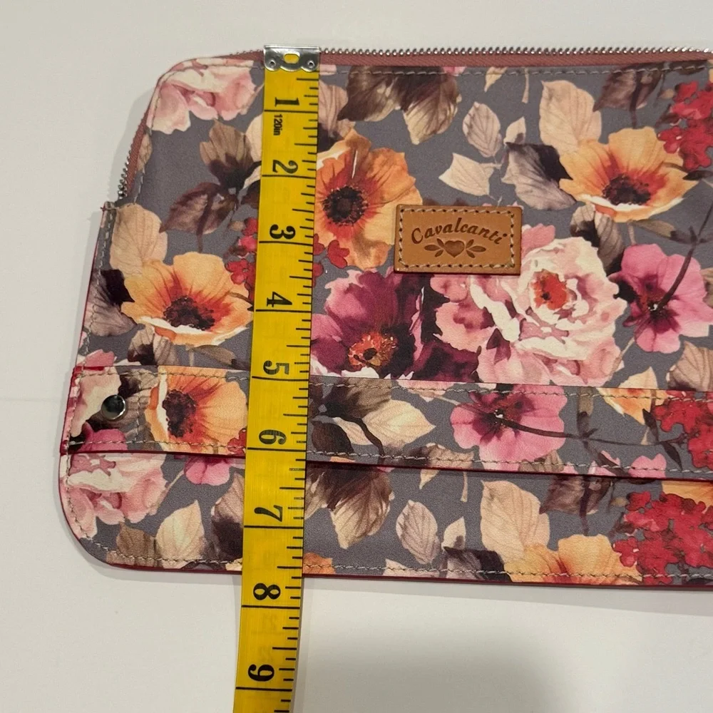 Cavalcanti Women's Floral Wristlet Purse Genuine Leather Made in Italy NEW